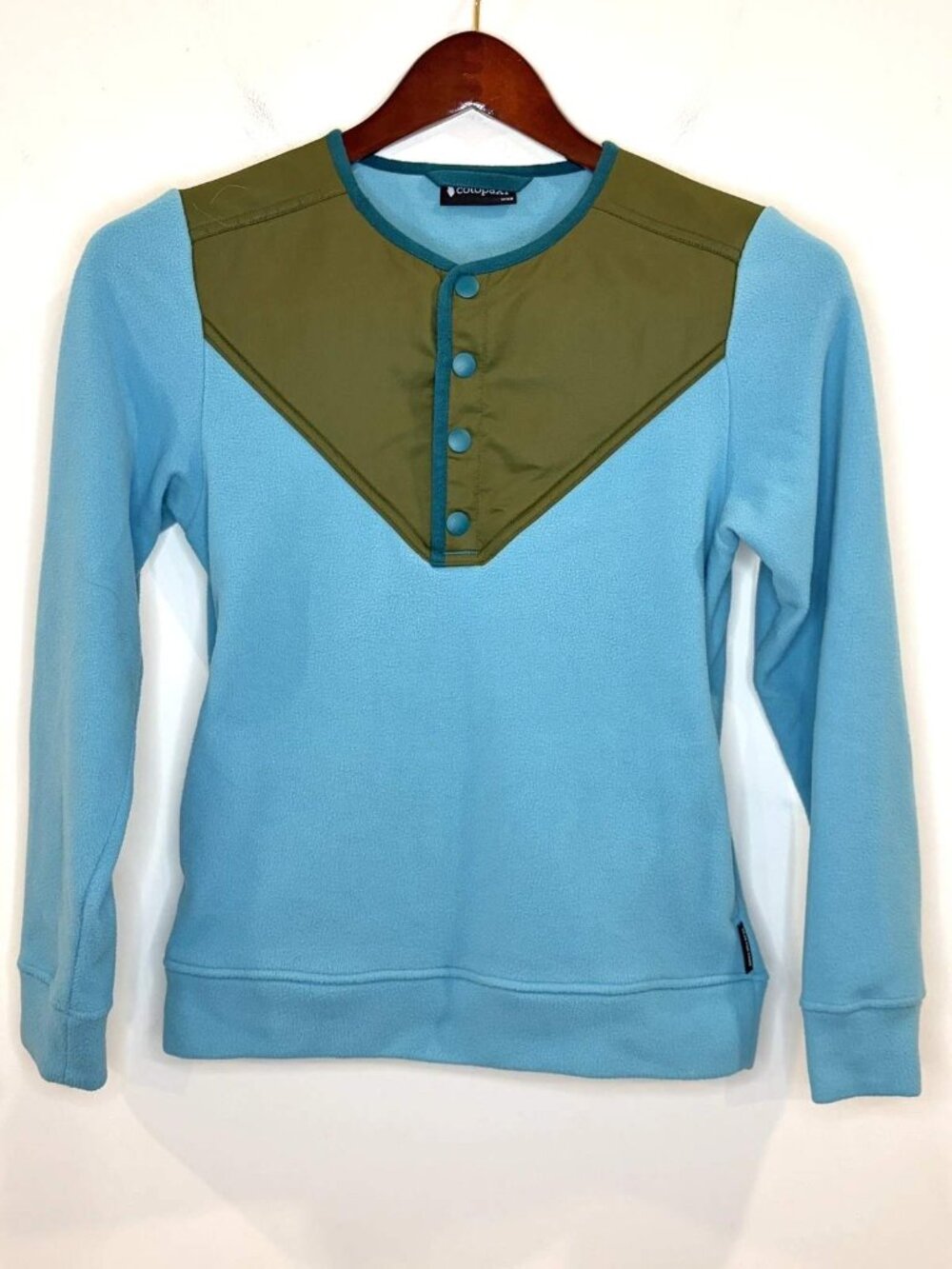 Cotopaxi Women's Sabado Fleece 1/4 Snap Pullover Sz XS Turquoise Olive Outdoors